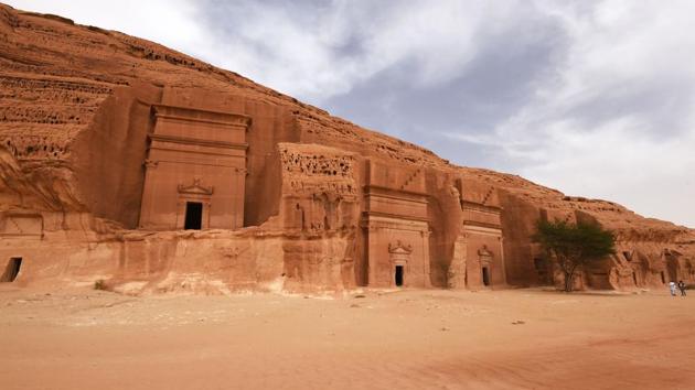 Archaeologists last year used Google Maps to find hundreds of stone “gates” built from rock in a remote Saudi desert, which may date back as far as 7,000 years. They also discovered evidence of lakes believed to have existed in the Nefud desert, which experts say lends credence to the theory that the region swung between desertification and wetter climate. (Fayez Nureldine / AFP) Archaeologists last year used Google Maps to find hundreds of stone “gates” built from rock in a remote Saudi desert, which may date back as far as 7,000 years. They also discovered evidence of lakes believed to have existed in the Nefud desert, which experts say lends credence to the theory that the region swung between desertification and wetter climate. (Fayez Nureldine / AFP)