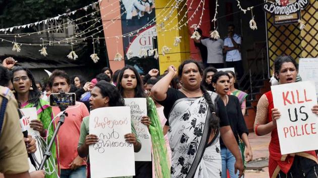 Transgenders protesting in Kochi on Saturday. A transgender column in PAN cards is a first step to ensure justice to the community discriminated by State, society (File Photo) (PTI) Transgenders protesting in Kochi on Saturday. A transgender column in PAN cards is a first step to ensure justice to the community discriminated by State, society (File Photo) (PTI)
