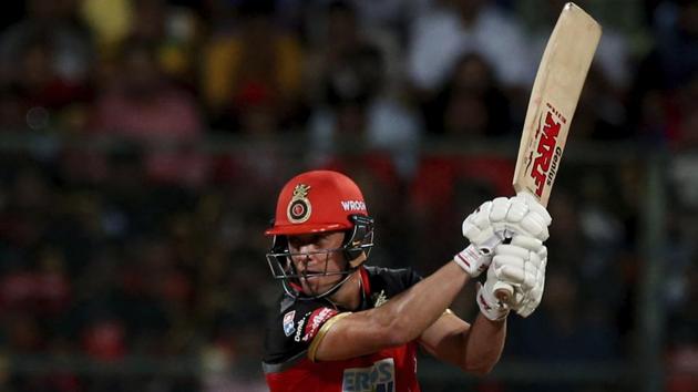 AB de Villiers in action during match eight of the 2018 Indian Premier League 2018 (IPL 2018) between Royal Challengers Bangalore and Kings XI Punjab at the M. Chinnaswamy Stadium in Bangalore. Get full cricket score of Royal Challengers Bangalore vs Kings XI Punjab in Indian Premier League 2018 encounter here(AP) AB de Villiers in action during match eight of the 2018 Indian Premier League 2018 (IPL 2018) between Royal Challengers Bangalore and Kings XI Punjab at the M. Chinnaswamy Stadium in Bangalore. Get full cricket score of Royal Challengers Bangalore vs Kings XI Punjab in Indian Premier League 2018 encounter here(AP)