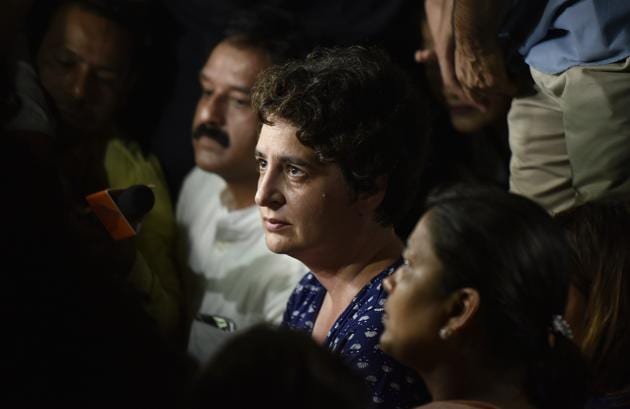 Priyanka Gandhi, joined her brother and Congress president Rahul Gandhi to protest Unnao and Kathura rapes at India Gate. She was heard telling the crowd to respect the cause for which they gathered at the India Gate. She also appealed to the crowd to keep calm and march silently. (Raj K Raj/HT PHOTO) Priyanka Gandhi, joined her brother and Congress president Rahul Gandhi to protest Unnao and Kathura rapes at India Gate. She was heard telling the crowd to respect the cause for which they gathered at the India Gate. She also appealed to the crowd to keep calm and march silently. (Raj K Raj/HT PHOTO)