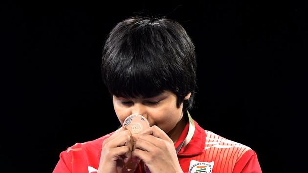 Divya Kakran won bronze in women’s freestyle 68 kg by outplaying Bangladesh’s Sherin Sultana 4-0, a victory by fall. (PTI)