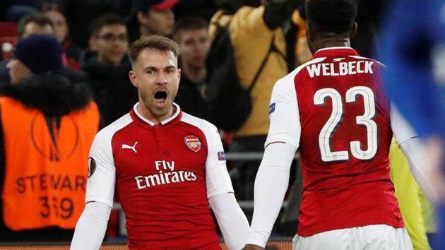 Arsenal beat CSKA Moscow 6-3 on aggregate in the quarterfinal of the Europa League.(REUTERS)