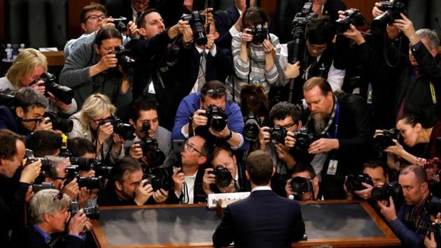 Facebook CEO Mark Zuckerberg is surrounded by members of the media as he arrives to testify before a Senate Judiciary and Commerce Committees joint hearing regarding the company’s use and protection of user data, on Capitol Hill in Washington D.C. (Leah Millis / REUTERS) Facebook CEO Mark Zuckerberg is surrounded by members of the media as he arrives to testify before a Senate Judiciary and Commerce Committees joint hearing regarding the company’s use and protection of user data, on Capitol Hill in Washington D.C. (Leah Millis / REUTERS)