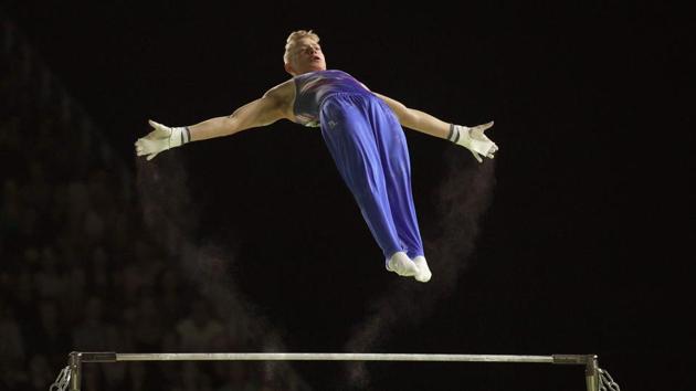 Scotland’s Hamish Carter competes in the artistic gymnastics men's team final & individual qualification subdivision 3 at Coomera Indoor Sports Centre on April 5, 2018. (Athit Perawongmetha / REUTERS)