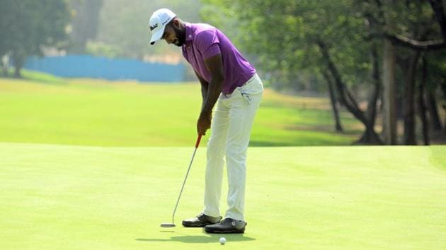 Smarth Dwivedi taking part in the PGTI golf tournament in Pune on April 12. The tournament is the sixth event of the Professional Golf Tour of India (PGTI) 2018’s season and the third year it is being held in Pune. (SHANKAR NARAYAN/HT PHOTO) Smarth Dwivedi taking part in the PGTI golf tournament in Pune on April 12. The tournament is the sixth event of the Professional Golf Tour of India (PGTI) 2018’s season and the third year it is being held in Pune. (SHANKAR NARAYAN/HT PHOTO)