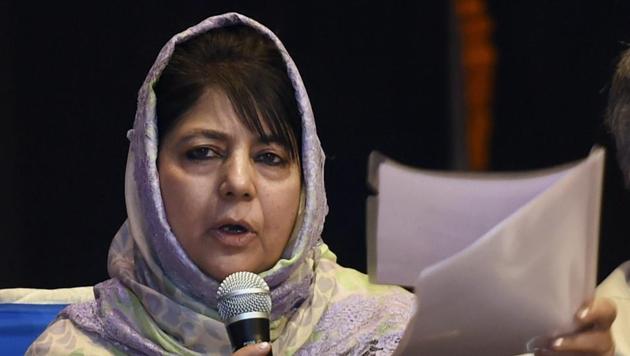 Jammu & Kashmir Chief Minister Mehbooba Mufti speaks during an interaction with Kashmiri Pandits in New Delhi.(PTI File Photo)