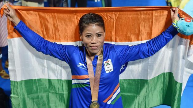 Mary Kom won gold in women’s 48 kg final against Kristina O’Hara of Northern Ireland, securing her first gold ever in the Commonwealth Games as India enjoyed a great day. (PTI)
