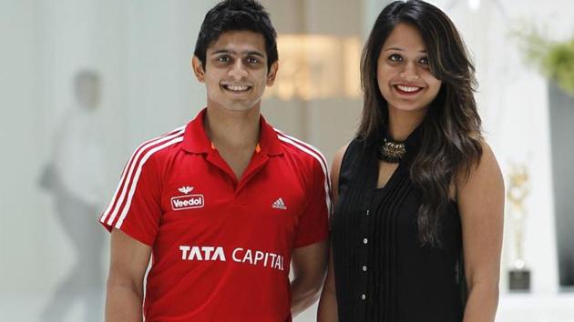 Dipika Pallikal and Saurav Ghosal lost 8-10, 10-11 in the final of mixed doubles squash at the 2018 Commonwealth Games(HT Photo)