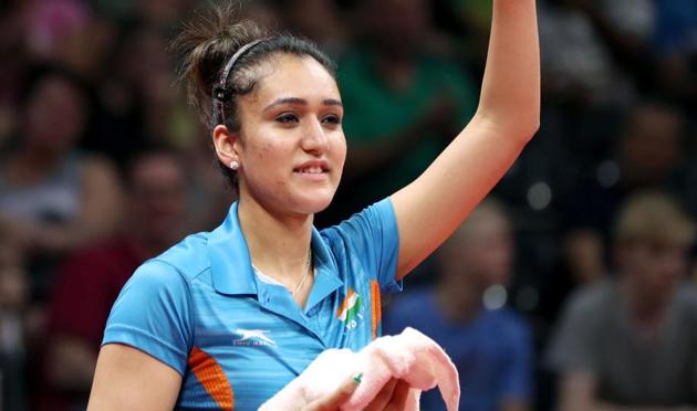 Manika Batra won in straight games to clinch gold in women’s Table Tennis at 2018 Commonwealth Games.(REUTERS)