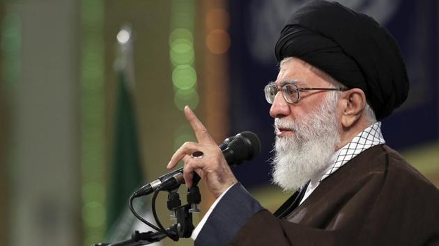 In this picture released by an official website of the office of the Iranian supreme leader, Supreme Leader Ayatollah Ali Khamenei speaks at a meeting in Tehran, Iran, Saturday, April 14, 2018. (AP) In this picture released by an official website of the office of the Iranian supreme leader, Supreme Leader Ayatollah Ali Khamenei speaks at a meeting in Tehran, Iran, Saturday, April 14, 2018. (AP)