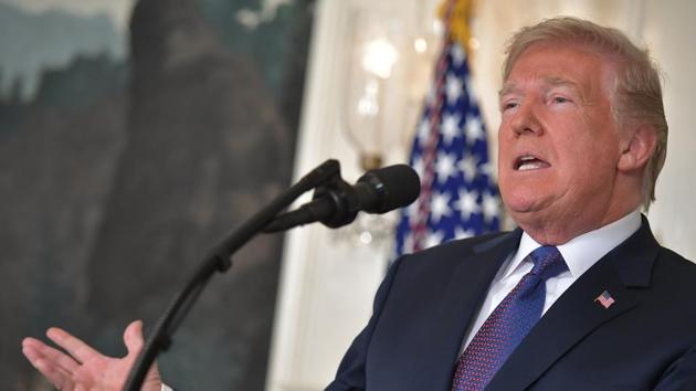 US President Donald Trump addresses the nation on the situation in Syria at the White House in Washington, DC, on Friday.(AFP Photo)