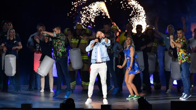 Artists perform during the closing ceremony of the 2018 Gold Coast Commonwealth Games at the Carrara Stadium. (AFP) Artists perform during the closing ceremony of the 2018 Gold Coast Commonwealth Games at the Carrara Stadium. (AFP)