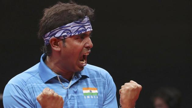 Sharath Kamal won bronze in the men’s singles table tennis event. (REUTERS)