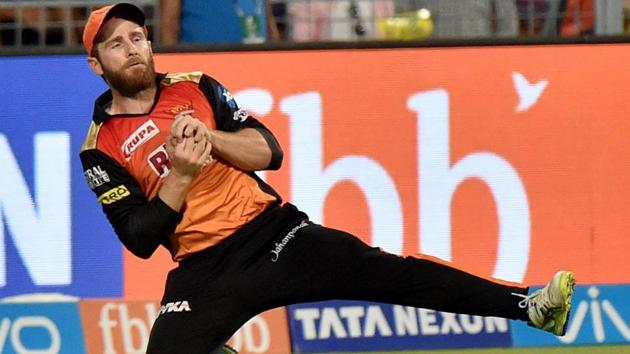 Sunrisers Hyderabad's captain Kane Williamson takes a catch of KKR batsman Sunil Narine. (PTI) Sunrisers Hyderabad's captain Kane Williamson takes a catch of KKR batsman Sunil Narine. (PTI)