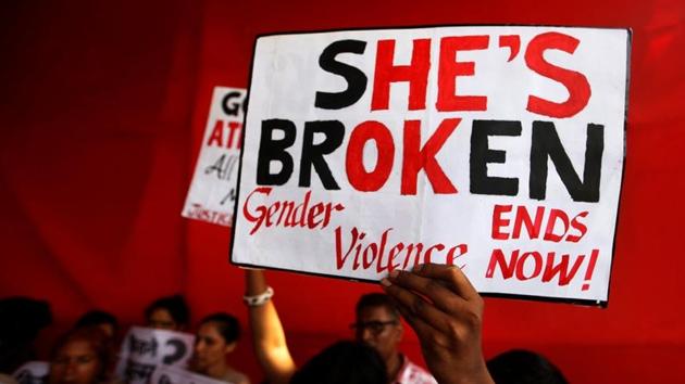 People shout slogans and hold placards during a protest in Mumbai against the rape of an eight-year-old girl in Kathua, and a teenager in Unnao.(Reuters Photo)