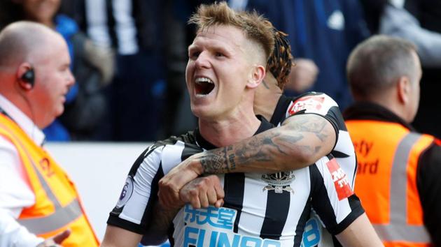 Matt Ritchie celebrates after scoring for Newcastle United FC in their Premier League game against Arsenal FC on Sunday. (REUTERS) Matt Ritchie celebrates after scoring for Newcastle United FC in their Premier League game against Arsenal FC on Sunday. (REUTERS)