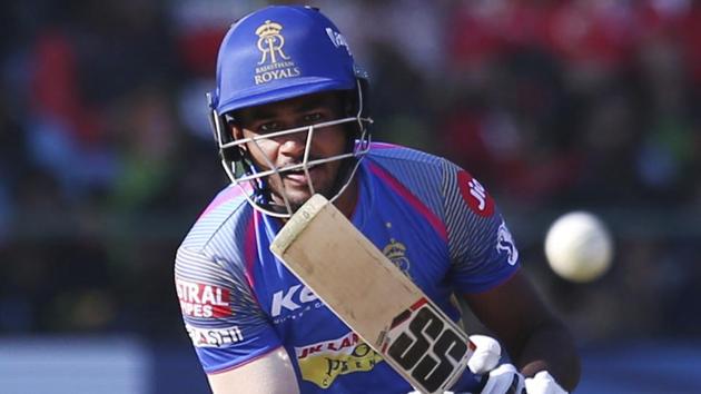Sanju Samson in action during the Indian Premier League (IPL) match between Rajasthan Royals and Royal Challengers Bangalore in Bangalore on Sunday. (AP) Sanju Samson in action during the Indian Premier League (IPL) match between Rajasthan Royals and Royal Challengers Bangalore in Bangalore on Sunday. (AP)