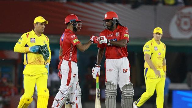 KL Rahul and Chris Gayle tore the Chennai Super Kings bowlers apart as Kings XI Punjab raced away in the powerplay overs.  (BCCI) 