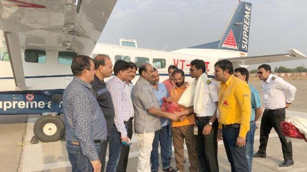 First flight from Kota to Delhi started from Kota Airport on Wednesday.(HT FILE PHOTO)