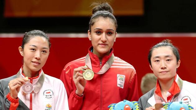 Manika Batra (R) was one of the biggest positives for India at the 2018 Gold Coast Commonwealth Games as she won two gold, one silver and one bronze medal in table tennis.(REUTERS)