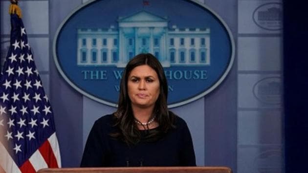 US White House press secretary Sarah Huckabee Sanders holds the daily briefing at the White House in Washington, DC.(Reuters photo)