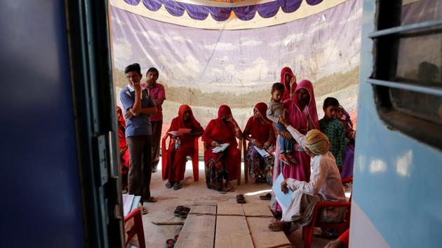 Patients and their relatives wait before the start of a cataract surgery. The train gives volunteer doctors and medical students an opportunity to hone their skills while doing satisfying community work. “Because we are working at the grassroots, we are exposed to different kinds of diseases,” said volunteer doctor Mehak Sikka. “You get to learn more.” (Danish Siddiqui / REUTERS) Patients and their relatives wait before the start of a cataract surgery. The train gives volunteer doctors and medical students an opportunity to hone their skills while doing satisfying community work. “Because we are working at the grassroots, we are exposed to different kinds of diseases,” said volunteer doctor Mehak Sikka. “You get to learn more.” (Danish Siddiqui / REUTERS)