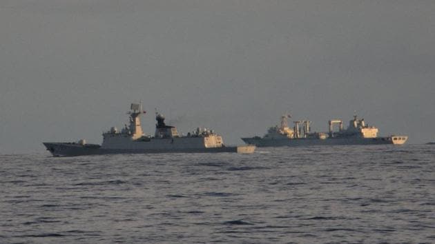 Indian Navy tweeted a picture welcoming the 29th Anti-Piracy Escort Force (APEF) of PLA(N) in Indian Ocean Region. (Photo credit: @indiannavy/Twitter) Indian Navy tweeted a picture welcoming the 29th Anti-Piracy Escort Force (APEF) of PLA(N) in Indian Ocean Region. (Photo credit: @indiannavy/Twitter)