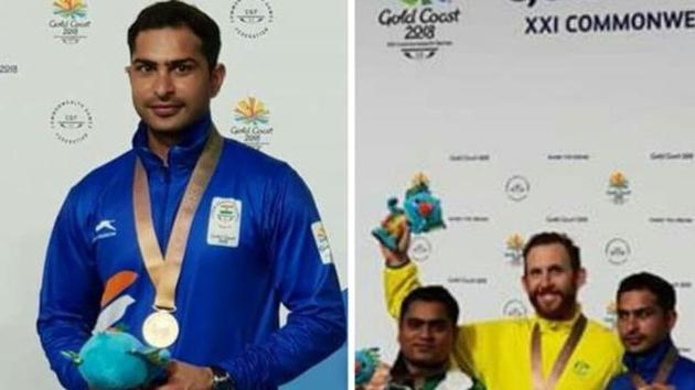 Meerut’s Ravi Kumar had a bronze medal in shooting at Commonwealth Games in Gold Coast.(HT Photo)