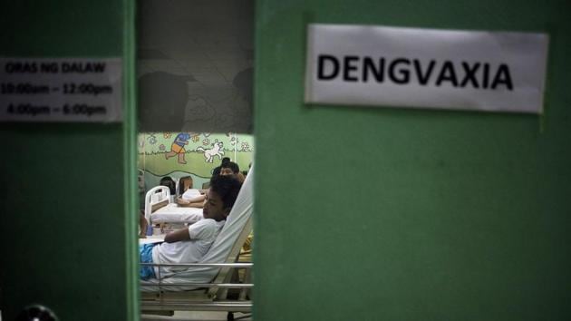 Patients who were injected with Dengvaxia, at a special ward at the Quirino Memorial Medical Center in Manila. While Dengvaxia’s maker Sanofi has said unequivocally that its world-first vaccine is safe, Philippine authorities disagree publicly over whether it could have contributed to children’s deaths. The resulting confusion has prompted a dangerous plunge in vaccination rates in the Philippines for other diseases. (Noel Celis / AFP) 