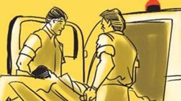 Shashikant Sharma and his daughter were rushed to the district hospital in Bharatpur, where doctors referred them to Jaipur for further treatment. (HT File) Shashikant Sharma and his daughter were rushed to the district hospital in Bharatpur, where doctors referred them to Jaipur for further treatment. (HT File)