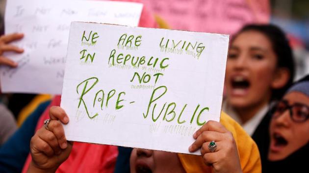 Students shout slogans during a protest against the rape and murder of an eight-year-old girl in Kathua near Jammu, in Srinagar. (Reuters Photo) Students shout slogans during a protest against the rape and murder of an eight-year-old girl in Kathua near Jammu, in Srinagar. (Reuters Photo)
