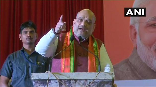 BJP chief Amit Shah took on the Congress over the Mecca Masjid blast case acquittals.(ANI/Twitter) BJP chief Amit Shah took on the Congress over the Mecca Masjid blast case acquittals.(ANI/Twitter)