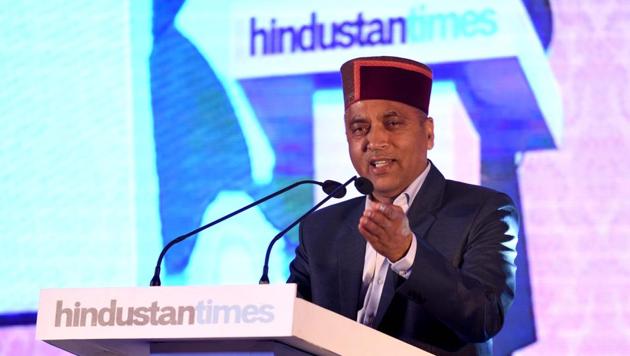 Himachal Pradesh chief minister Jairam Thakur during the ‘Turning 18” function on Wednesday. He said media’s contribution to development of society is immense and that news outlets should give greater coverage to issues of rural areas. (Sanjeev Sharma/HT) Himachal Pradesh chief minister Jairam Thakur during the ‘Turning 18” function on Wednesday. He said media’s contribution to development of society is immense and that news outlets should give greater coverage to issues of rural areas. (Sanjeev Sharma/HT)