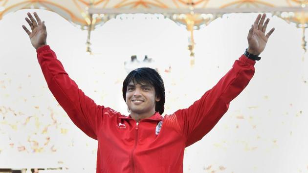 Neeraj Chopra became the first Indian javelin thrower to win a gold medal at 2018 Commonwealth Games.(PTI)