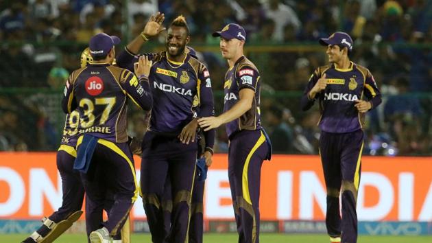 KKR struck at regular intervals, hurting RR’s chances of posting a big total. (BCCI ) KKR struck at regular intervals, hurting RR’s chances of posting a big total. (BCCI )