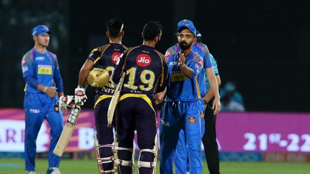 Kolkata Knight Riders (KKR) defeated Rajasthan Royals (RR) by seven wickets to register their third win in IPL 2018. (BCCI )