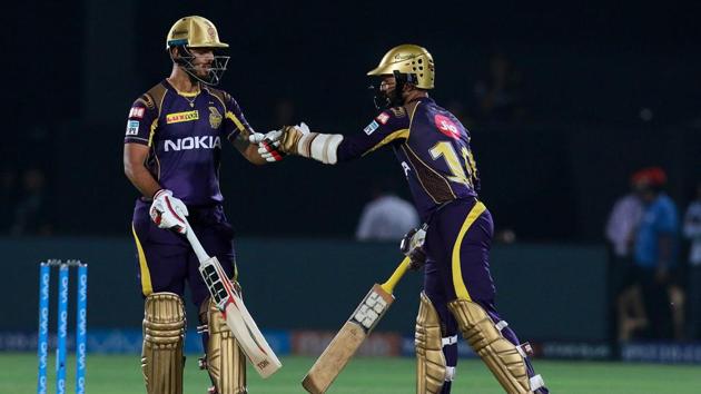 Dinesh Karthik and Nitish Rana’s solid partnership, combined with Robin Uthappa’s aggressive knock gave Kolkata Knight Riders an easy seven-wicket win over Rajasthan Royals.(BCCI)