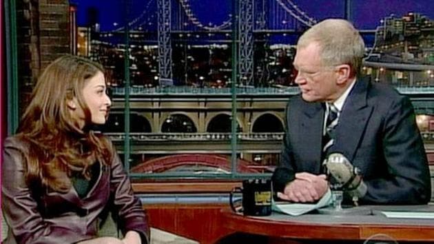 Aishwarya Rai on the David Letterman Show in 2005.