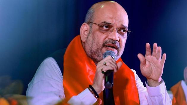 BJP National President Amit Shah speaks during an in Bengaluru on Thursday. (PTI) BJP National President Amit Shah speaks during an in Bengaluru on Thursday. (PTI)