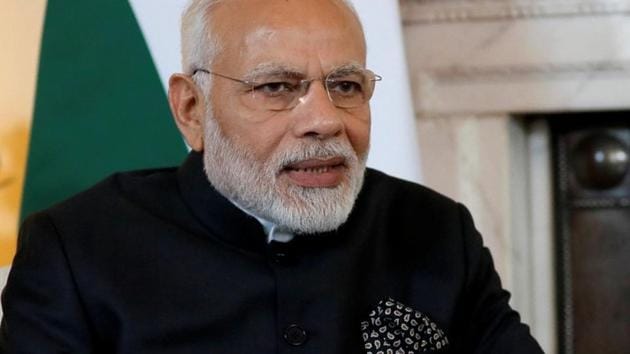 Prime Minister Narendra Modi at a bilateral meeting with his British counterpart Theresa May, at 10 Downing Street in London, on April 18, 2018.(Reuters)