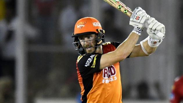 Sunrisers Hyderabad captain Kane Williamson plays a shot during the 2018 Indian Premier League (IPL) T20 against Kings XI Punjab in Mohali.(AFP)