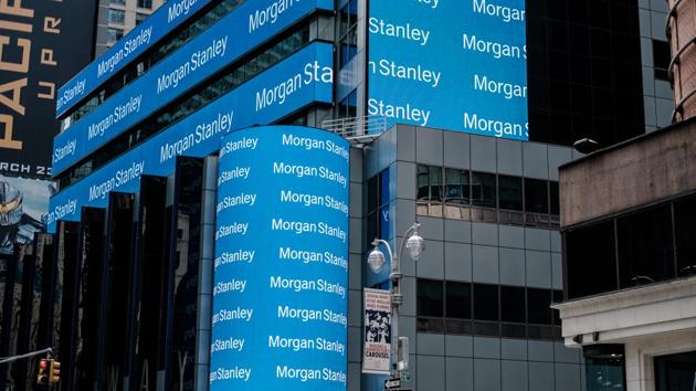 Morgan Stanley digital signage is displayed on the exterior of the company's headquarters in New York, US.(Christopher Lee/Bloomberg)