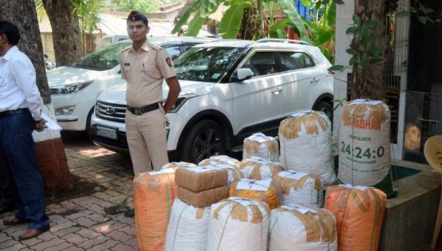The 209kg ganja seized by Badlapur police. (Rishikesh Choudhary/HT Photo) The 209kg ganja seized by Badlapur police. (Rishikesh Choudhary/HT Photo)