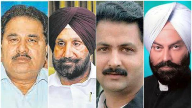 (From left) OP Soni, Sukhjinder Singh Randhawa, Vijay Inder Singla, and Rana Gurmeet Sodhi will be among nine ministers who will take oath in Raj Bhawan on Saturday at 6 pm.(HT Photo)