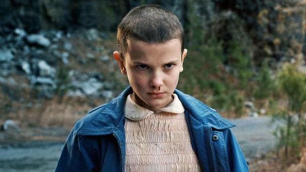 Millie Bobby Brown in a still from Stranger Things. Millie Bobby Brown in a still from Stranger Things.