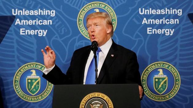 US President Donald Trump delivers remarks during an 'Unleashing American Energy' event at the Department of Energy in Washington. (REUTERS Fiile Photo) US President Donald Trump delivers remarks during an 'Unleashing American Energy' event at the Department of Energy in Washington. (REUTERS Fiile Photo)