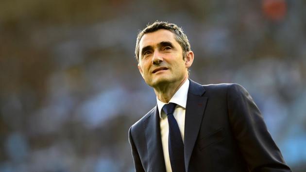 Barcelona coach Ernesto Valverde will looking to get better of Sevilla in the Copa del Rey final and do a league and cup double.(AFP)