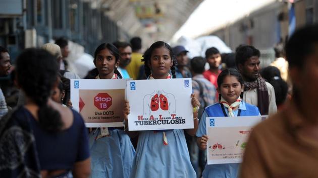 Schoolchildren hold placards as they take part in a tuberculosis awareness campaign at a railway station in Chennai. An estimated 1,47,000 people suffer from multi-drug resistant (MDR) TB in India. (AFP File Photo) Schoolchildren hold placards as they take part in a tuberculosis awareness campaign at a railway station in Chennai. An estimated 1,47,000 people suffer from multi-drug resistant (MDR) TB in India. (AFP File Photo)