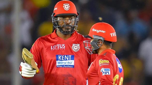 Chris Gayle guided Kings XI Punjab to victory over Sunrisers Hyderabad in their IPL 2018 match on Thursday and skipper Ravichandran Ashwin was all praise for the West Indies batsman.(PTI)