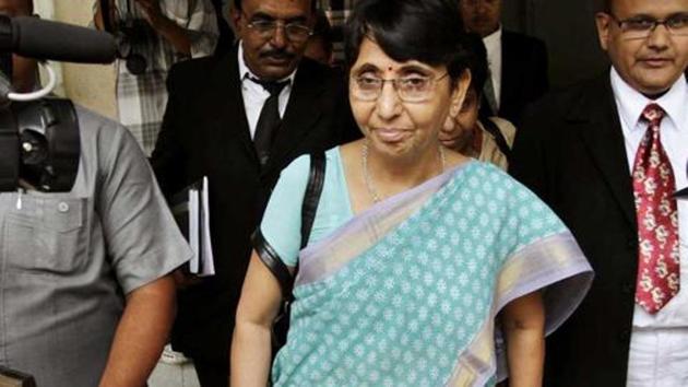 Former Gujarat minister and BJP leader Maya Kodnani exits a court in Ahmedabad.(AP File Photo)